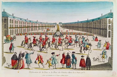 Publication de la paix, Place des Victoires, juin 1763